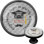 Hipster Graduate Cabinet Knob (Black) (Personalized)