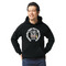 Hipster Graduate Black Hoodie on Model - Front