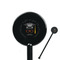 Hipster Graduate Black Plastic 5.5" Stir Stick - Round - Closeup