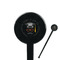 Hipster Graduate Black Plastic 7" Stir Stick - Round - Closeup