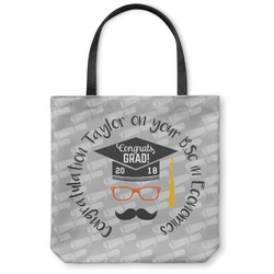 Hipster Graduate Canvas Tote Bag - Small - 13"x13" (Personalized)