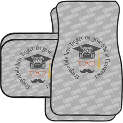 Hipster Graduate Car Floor Mats Set - 2 Front & 2 Back (Personalized)