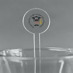 Hipster Graduate 7" Round Plastic Stir Sticks - Clear (Personalized)