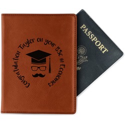 Hipster Graduate Passport Holder - Faux Leather - Single Sided (Personalized)