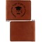 Hipster Graduate Cognac Leatherette Bifold Wallets - Front and Back Single Sided - Apvl