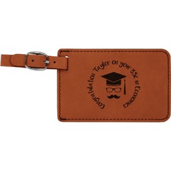 Hipster Graduate Leatherette Luggage Tag (Personalized)