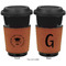 Hipster Graduate Cognac Leatherette Mug Sleeve - Double Sided Apvl