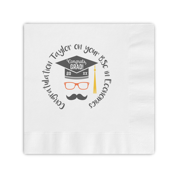 Custom Hipster Graduate Coined Cocktail Napkins (Personalized)