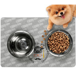 Hipster Graduate Dog Food Mat - Small w/ Name or Text