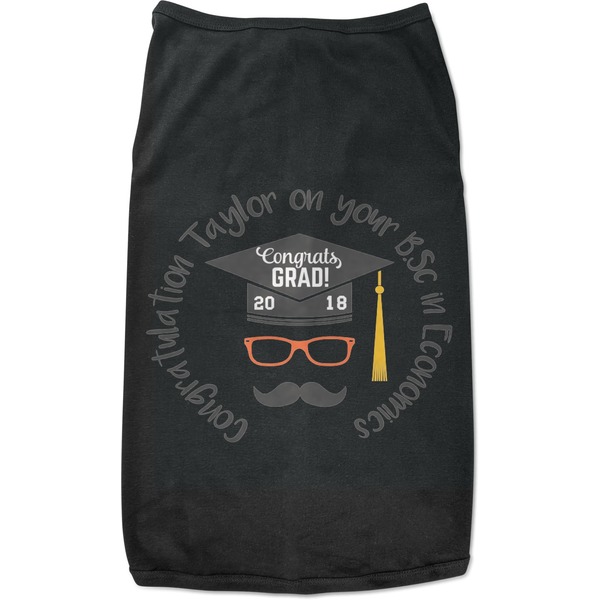 Custom Hipster Graduate Black Pet Shirt - M (Personalized)