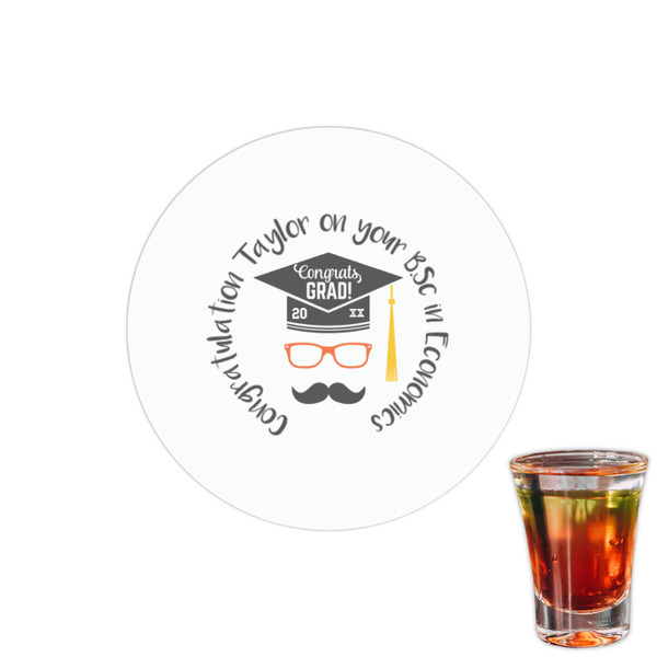 Custom Hipster Graduate Printed Drink Topper - 1.5" (Personalized)