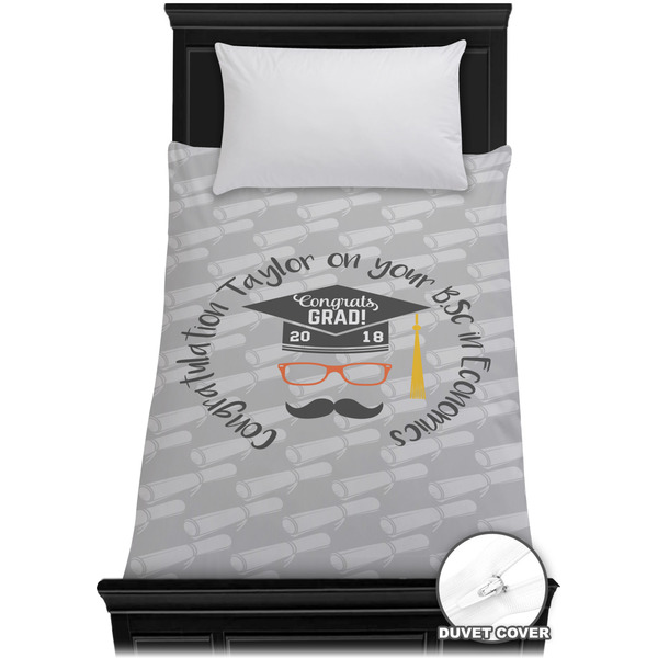 Custom Hipster Graduate Duvet Cover - Twin XL (Personalized)