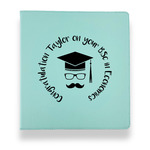 Hipster Graduate Leather Binder - 1" - Teal (Personalized)