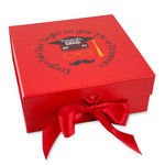 Hipster Graduate Gift Box with Magnetic Lid - Red (Personalized)