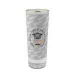 Hipster Graduate 2 oz Shot Glass -  Glass with Gold Rim - Single (Personalized)