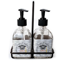 Hipster Graduate Glass Soap & Lotion Bottle Set (Personalized)