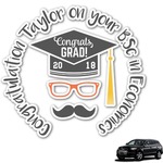 Hipster Graduate Graphic Car Decal (Personalized)