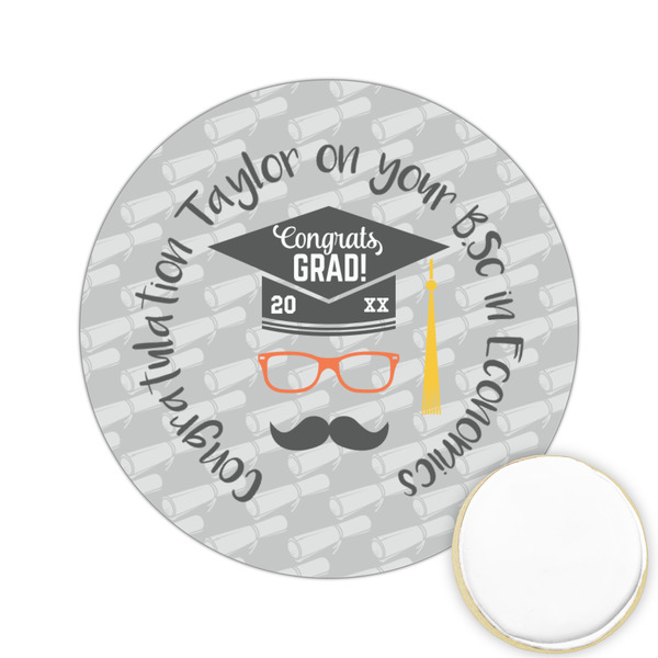 Custom Hipster Graduate Printed Cookie Topper - 2.15" (Personalized)