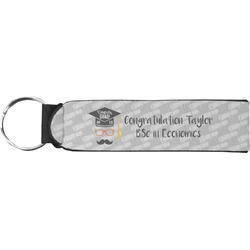 Hipster Graduate Neoprene Keychain Fob (Personalized)