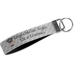 Hipster Graduate Webbing Keychain Fob - Small (Personalized)