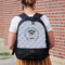 Hipster Graduate Large Backpack - Black - On Back