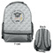 Hipster Graduate Large Backpack - Gray - Front & Back View