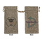 Hipster Graduate Large Burlap Gift Bags - Front & Back