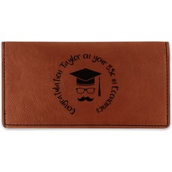 Hipster Graduate Leatherette Checkbook Holder (Personalized)