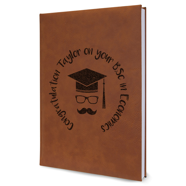 Custom Hipster Graduate Leather Sketchbook - Large - Single Sided (Personalized)