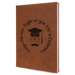 Hipster Graduate Leatherette Journal - Large - Single Sided (Personalized)