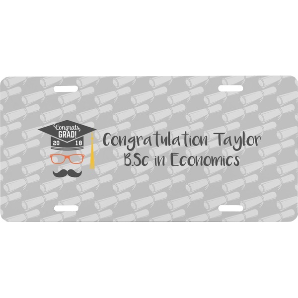 Custom Hipster Graduate Front License Plate (Personalized)