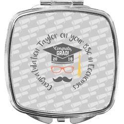 Hipster Graduate Compact Makeup Mirror (Personalized)