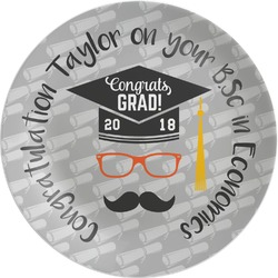 Hipster Graduate Melamine Plate (Personalized)