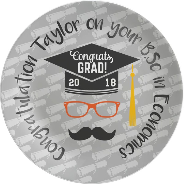 Custom Hipster Graduate Melamine Plate (Personalized)