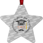 Hipster Graduate Metal Star Ornament - Double Sided w/ Name or Text