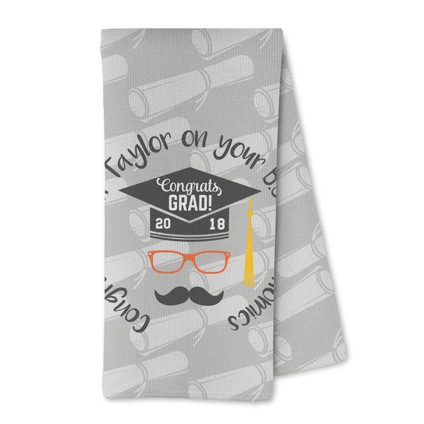 Custom Hipster Graduate Kitchen Towel - Microfiber (Personalized)