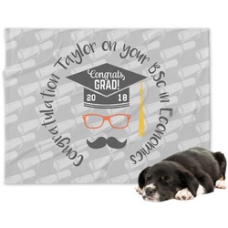 Hipster Graduate Dog Blanket (Personalized)