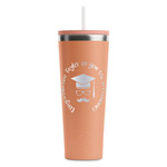 Hipster Graduate RTIC Everyday Tumbler with Straw - 28oz - Peach - Double-Sided (Personalized)