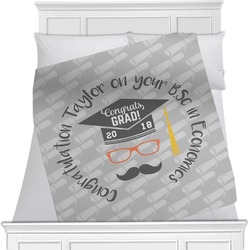 Hipster Graduate Minky Blanket - Twin / Full - 80"x60" - Double Sided (Personalized)