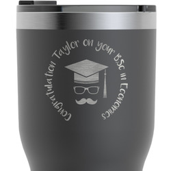 Hipster Graduate RTIC Tumbler - Black - Engraved Front (Personalized)