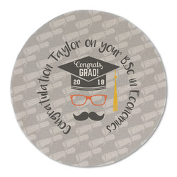 Hipster Graduate Round Linen Placemat - Single Sided (Personalized)