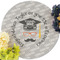 Hipster Graduate Round Linen Placemats - Front (w flowers)