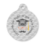 Hipster Graduate Round Pet ID Tag - Small (Personalized)