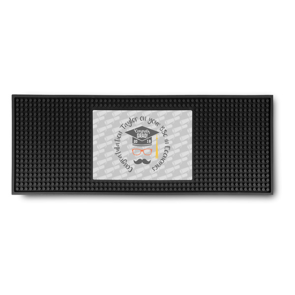 Custom Hipster Graduate Rubber Bar Mat (Personalized)