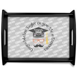 Hipster Graduate Black Wooden Tray - Large (Personalized)