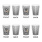 Hipster Graduate Shot Glass - White - Set of 4 - APPROVAL