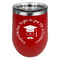 Hipster Graduate Stainless Wine Tumblers - Red - Double Sided - Front