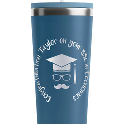 Hipster Graduate RTIC Everyday Tumbler with Straw - 28oz - Steel Blue - Double-Sided (Personalized)