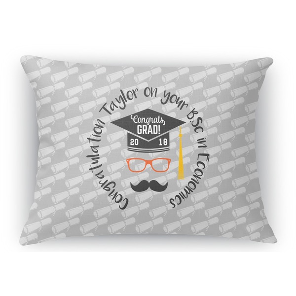 Custom Hipster Graduate Rectangular Throw Pillow Case - 12"x18" (Personalized)