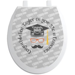 Hipster Graduate Toilet Seat Decal (Personalized)